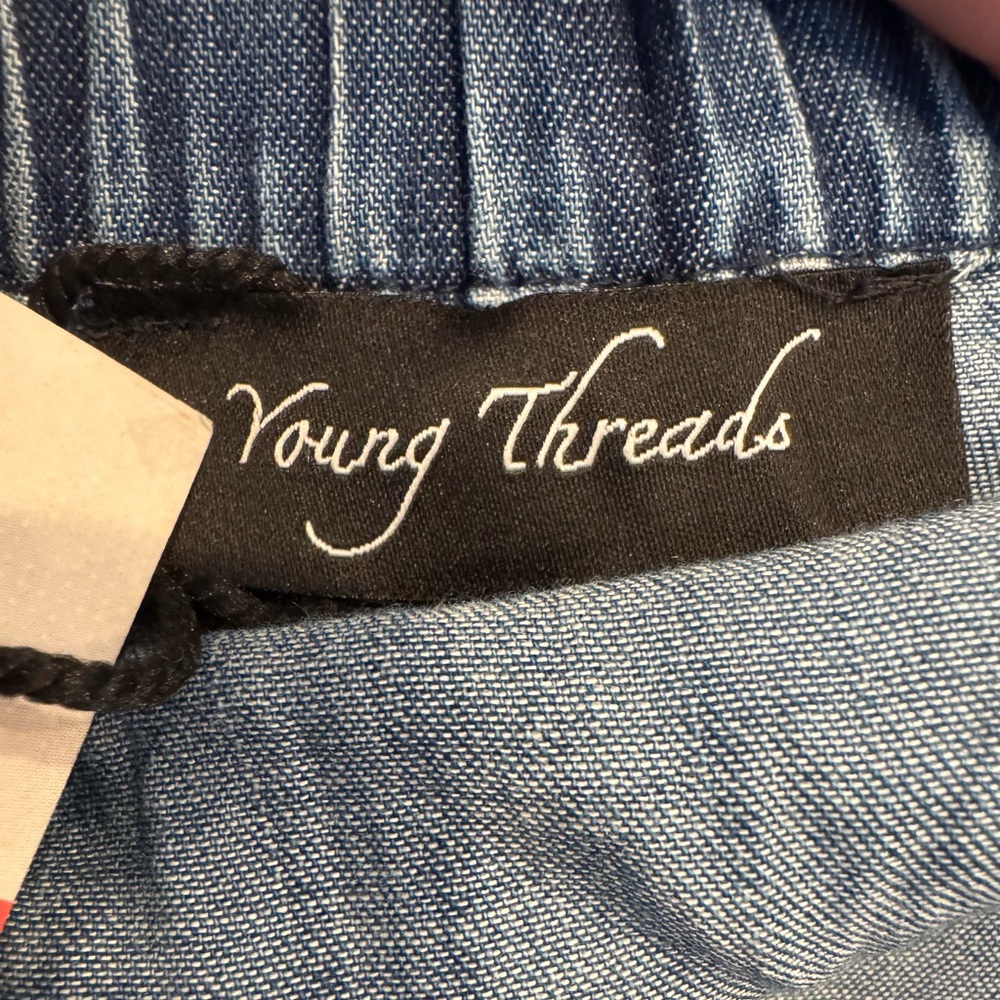 Young Threads Chic Patchwork Wide-Leg Pants Size … - image 3